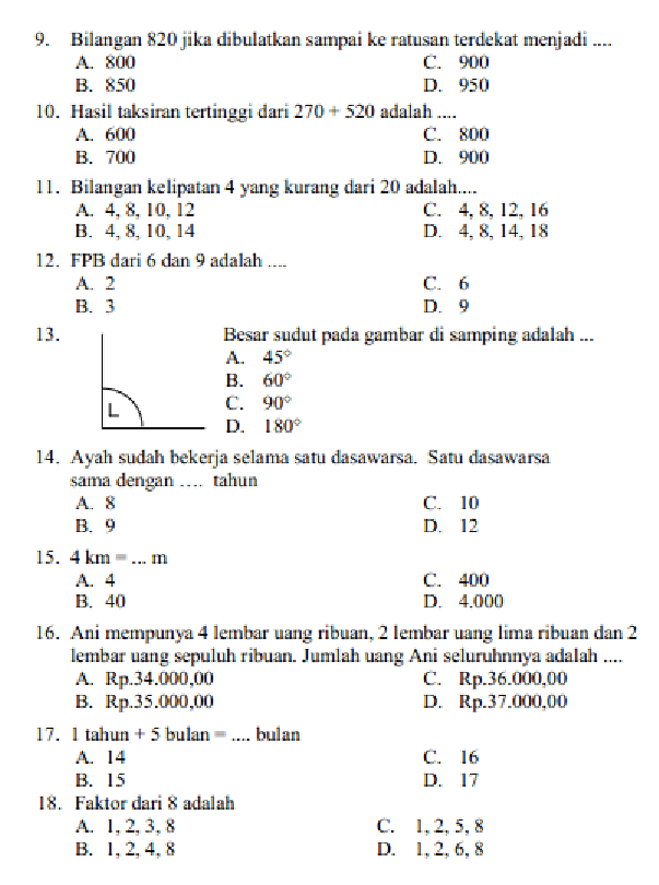 Soal Uts Matematika Kelas 5 Semester 1 Kurikulum 2013 Homecare24